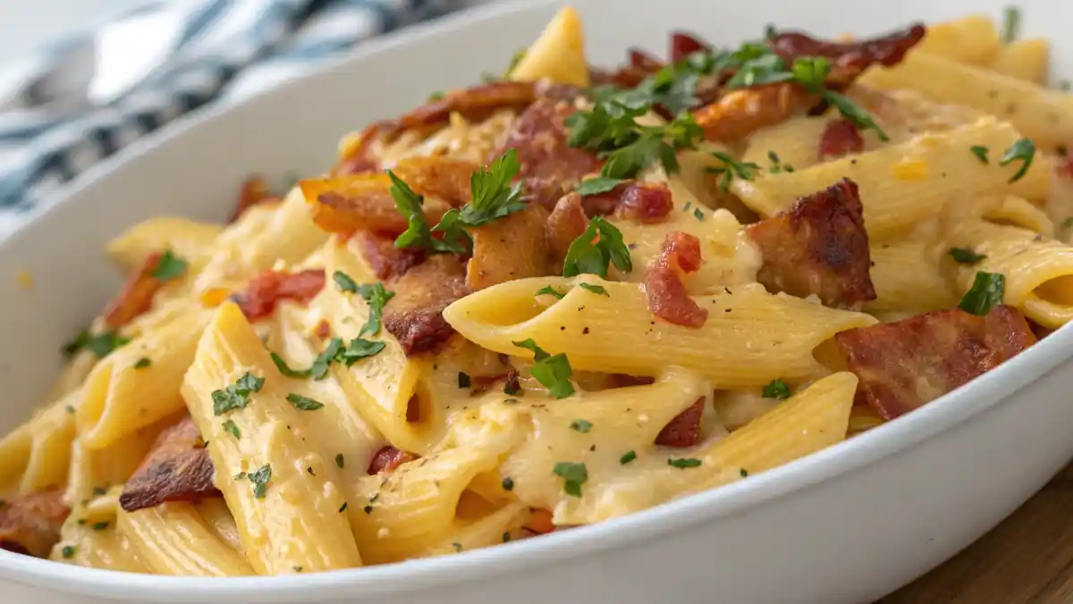 Creamy Crack Chicken Penne Dish