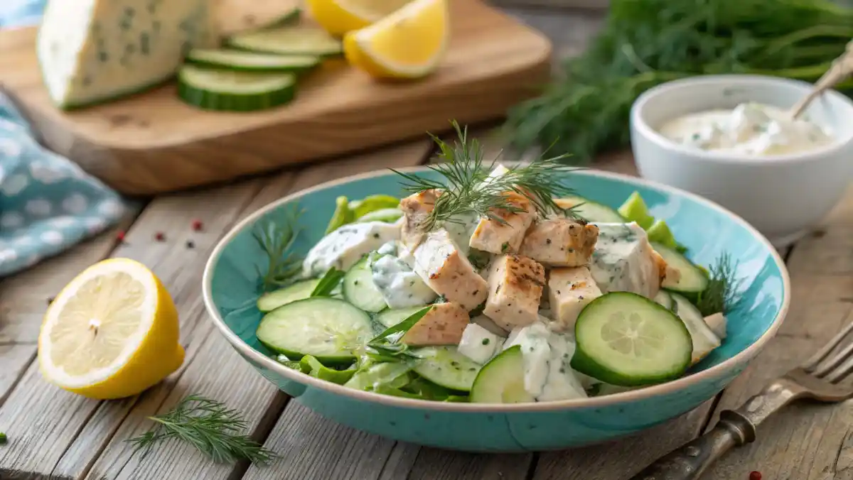 Tzatziki Chicken Salad on Plate